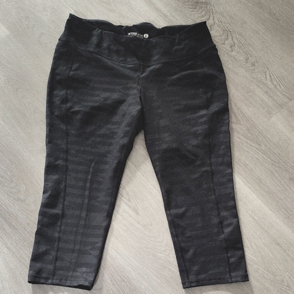 3/$10💥Capri Yoga Active Black Fitted Cropped Leggings/ Lounge Sz XL